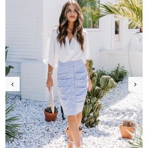 Vici SHIPSHAPE STRIPED BUTTON DOWN SKIRT size S